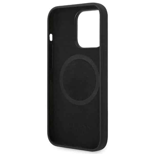 Guess Silicone Logo Plate MagSafe - θήκη για Apple iPhone 14 Pro - Μαύρο 7