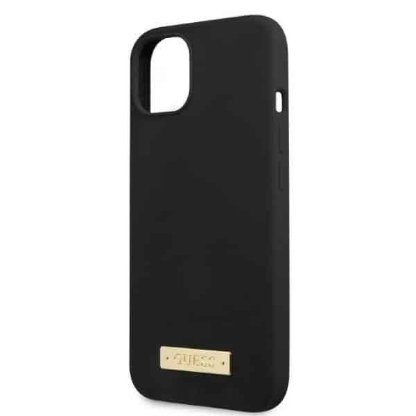 Guess Silicone Logo Plate MagSafe - θήκη για Apple iPhone 13 mini - Μαύρο 6