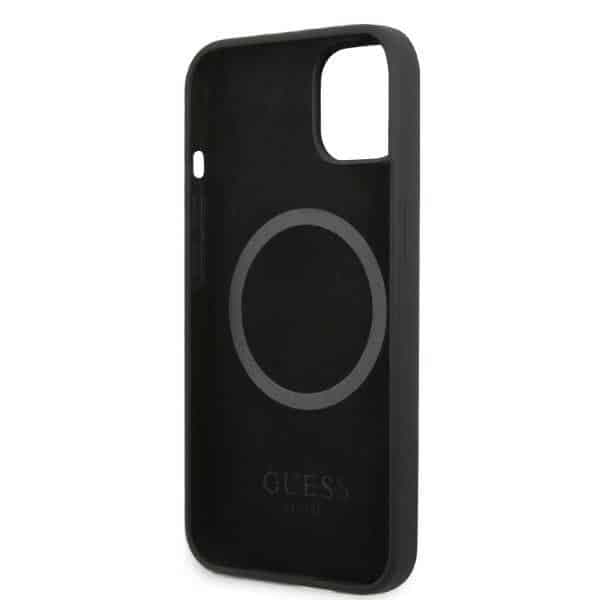 Guess Silicone Logo Plate MagSafe - θήκη για Apple iPhone 13 mini - Μαύρο 7