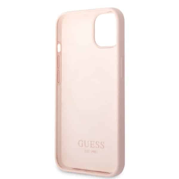 Guess Silicone Logo Plate MagSafe - θήκη για Apple iPhone 13 mini - Ροζ 7