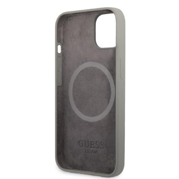 Guess Silicone Logo Plate MagSafe - θήκη για Apple iPhone 13 mini - Γκρι 7