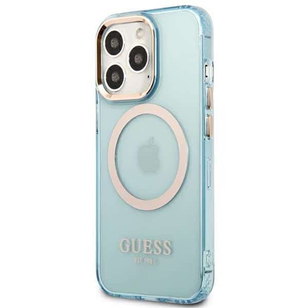 Guess Gold Outline Translucent MagSafe - θήκη για Apple iPhone 13 / Pro - Μπλε 2