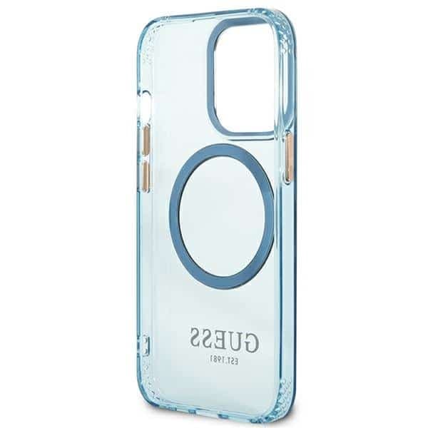 Guess Gold Outline Translucent MagSafe - θήκη για Apple iPhone 13 / Pro - Μπλε 7