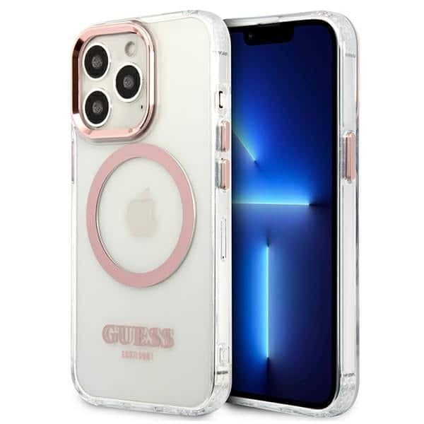 Guess Metal Outline MagSafe - θήκη για Apple iPhone 13 Pro / - Ροζ