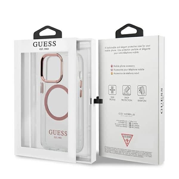 Guess Metal Outline MagSafe - θήκη για Apple iPhone 13 Pro / - Ροζ 8