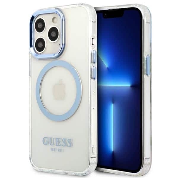 Guess Metal Outline MagSafe - θήκη για Apple iPhone 13 Pro / - Μπλε