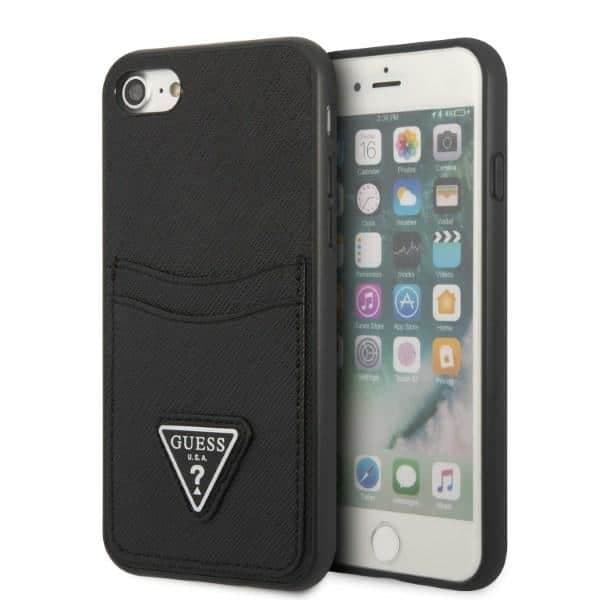 Guess Saffiano Triangle - θήκη για Apple iPhone 7 / 8 SE (2020) (2022) - Μαύρο