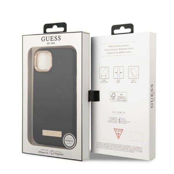 Guess Peony Logo Plate MagSafe - θήκη για Apple iPhone 13 - Μαύρο 8