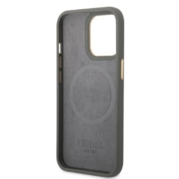 Guess Peony Logo Plate MagSafe - θήκη για Apple iPhone 13 Pro Max - Γκρι 7