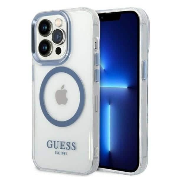 Guess Metal Outline MagSafe - θήκη για Apple iPhone 14 Pro - Μπλε