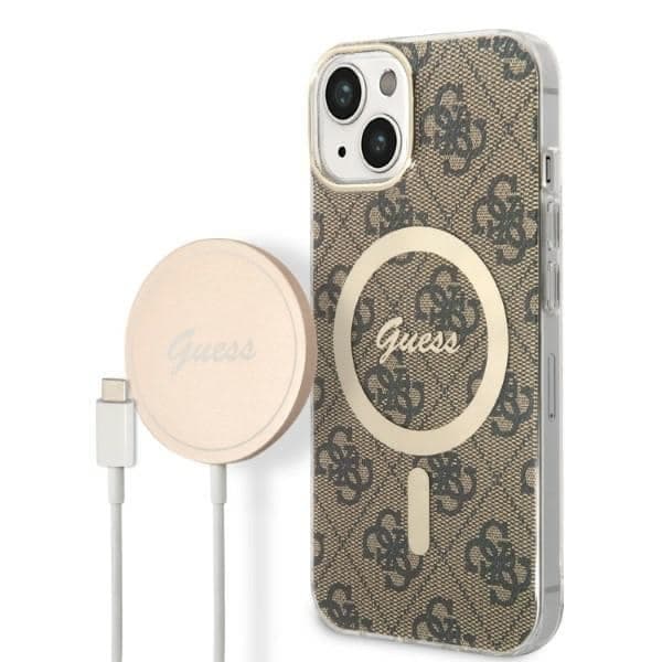 Guess Guess 4G Print - θήκη για Apple iPhone 14 Plus / 15 - Καφέ