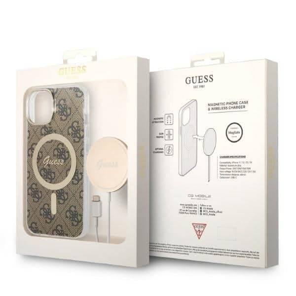 Guess Guess 4G Print - θήκη για Apple iPhone 14 Plus / 15 - Καφέ 10