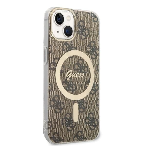 Guess Guess 4G Print - θήκη για Apple iPhone 14 Plus / 15 - Καφέ 4