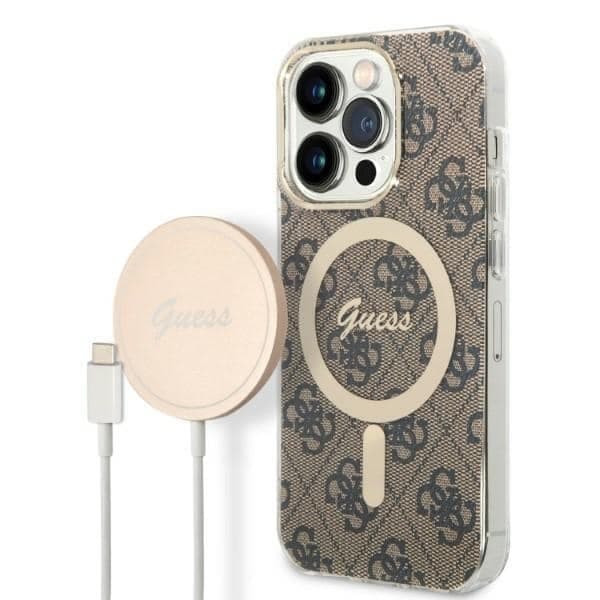 Guess Guess 4G Print - θήκη για Apple iPhone 14 Pro Max - Καφέ