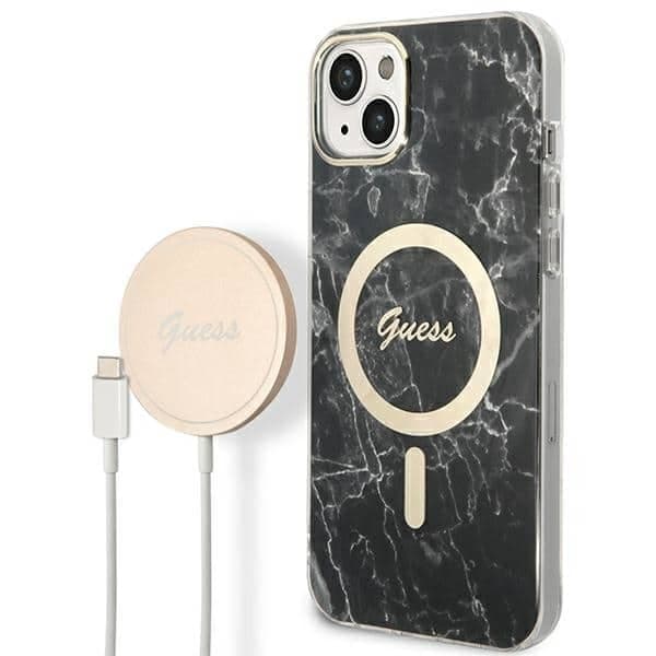 Guess Marble Collection - θήκη για Apple iPhone 14 Plus / 15 - Μαύρο