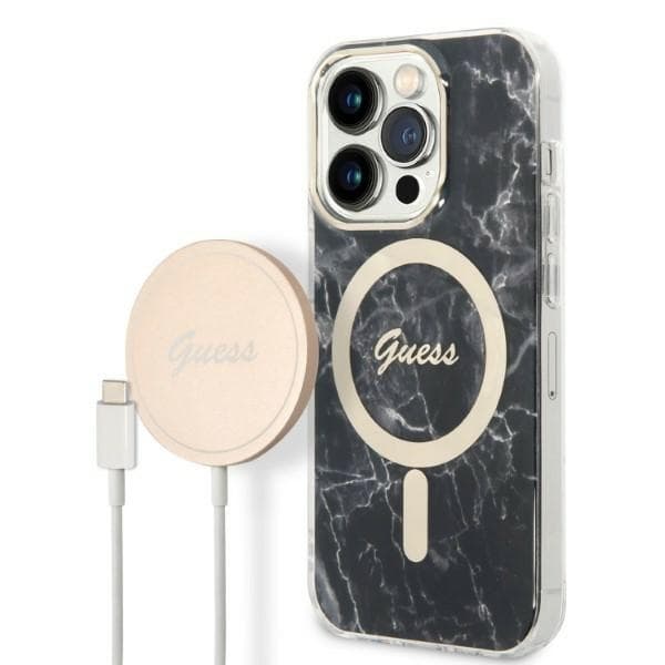 Guess Marble MagSafe - θήκη για Apple iPhone 14 Pro - Μαύρο