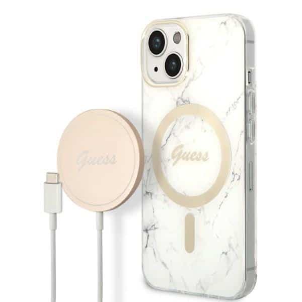 Guess Marble MagSafe - Apple iPhone 14 Plus / 15 - Λευκό