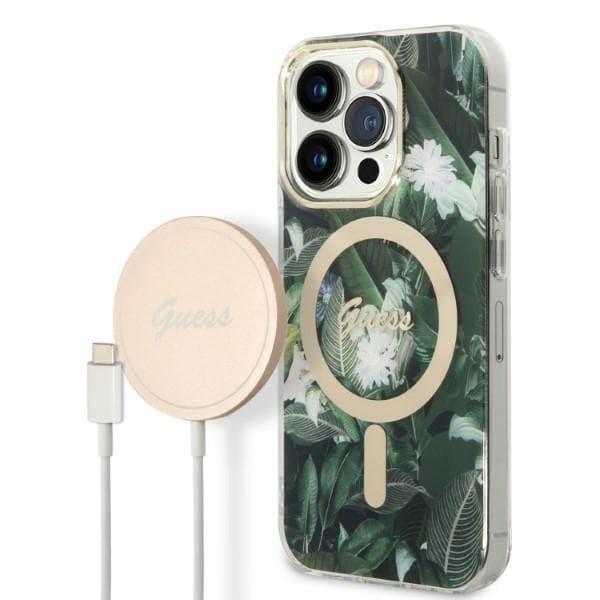 Guess Jungle MagSafe - θήκη για Apple iPhone 14 Pro - Πράσινο