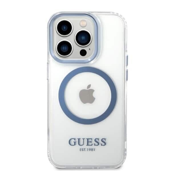 Guess Metal Outline MagSafe - θήκη για Apple iPhone 14 Pro Max - Μπλε 3