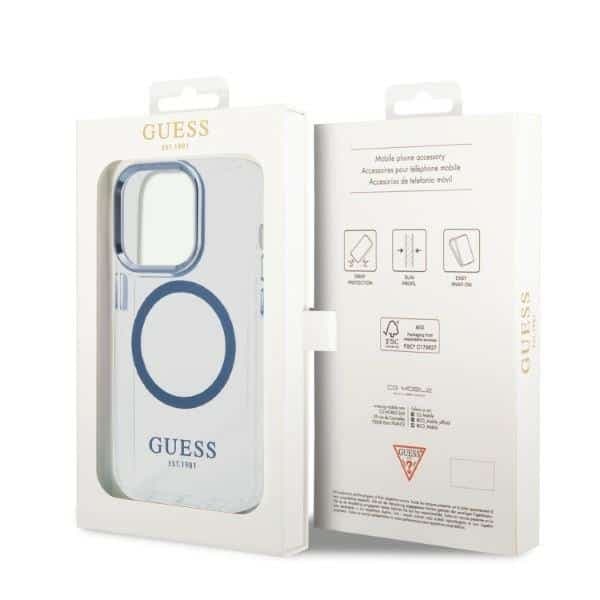 Guess Metal Outline MagSafe - θήκη για Apple iPhone 14 Pro Max - Μπλε 8