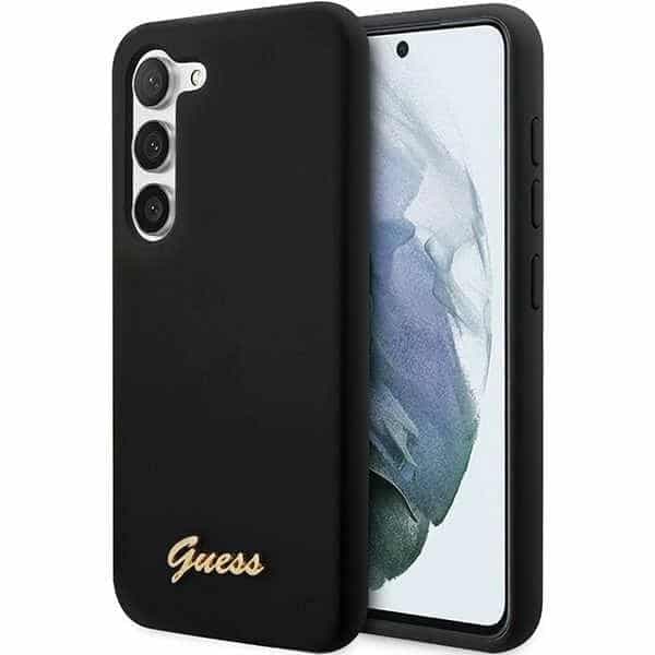 Guess Silicone Vintage Gold Logo - θήκη για Samsung Galaxy S23 - Μαύρο