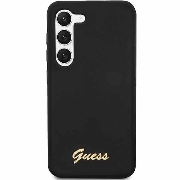 Guess Silicone Vintage Gold Logo - θήκη για Samsung Galaxy S23 - Μαύρο 3