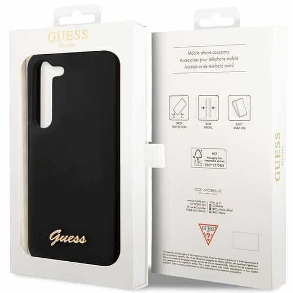 Guess Silicone Vintage Gold Logo - θήκη για Samsung Galaxy S23+ - Μαύρο 8