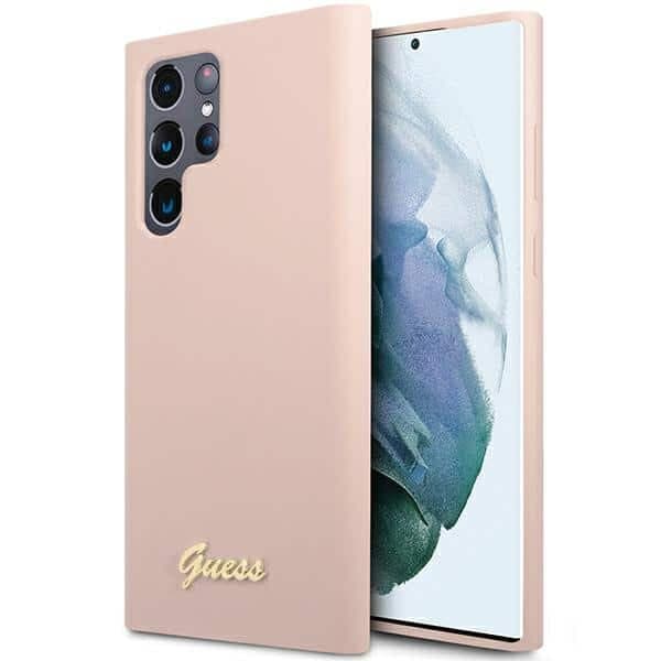 Guess Metal Logo - θήκη για Samsung Galaxy S23 Ultra - Ροζ