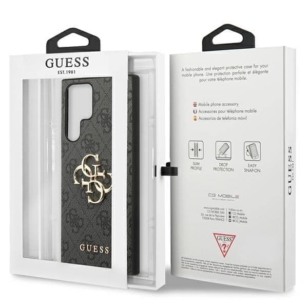 Guess Big Metal Logo - θήκη για Samsung Galaxy S23 Ultra - Γκρι 8