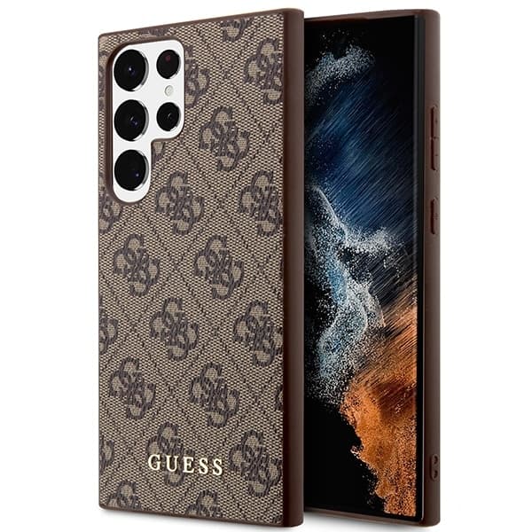 Guess 4G Metal Gold - θήκη για Samsung Galaxy S23 Ultra - Καφέ