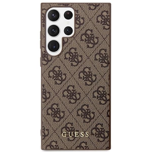 Guess 4G Metal Gold - θήκη για Samsung Galaxy S23 Ultra - Καφέ 3