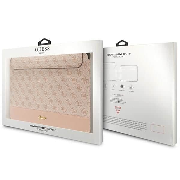Guess Θήκη GUCS14PS4SGP 14" ροζ/ pink 4G Stripe Metal Logo 4