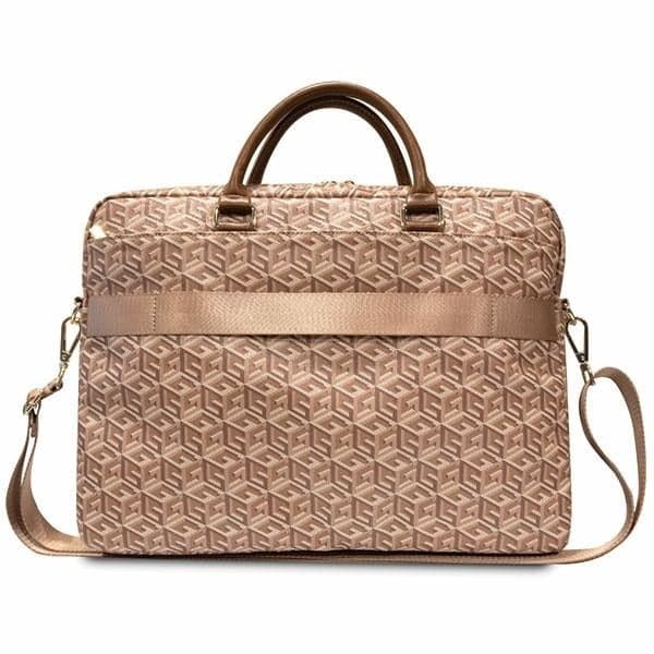 Guess Τσάντα GUCB15HGCFSEW 16" καφέ/brown GCube Stripes 3