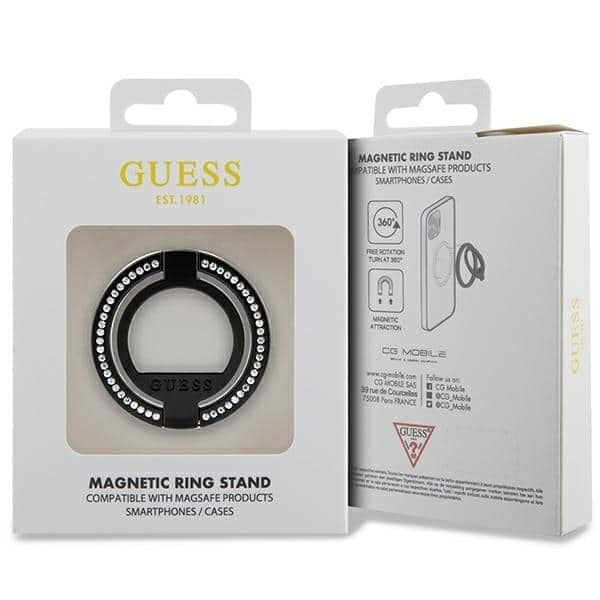 Guess MagSafe Ring stand GUMRSALDGK μαύρο/black Rhinestone 4