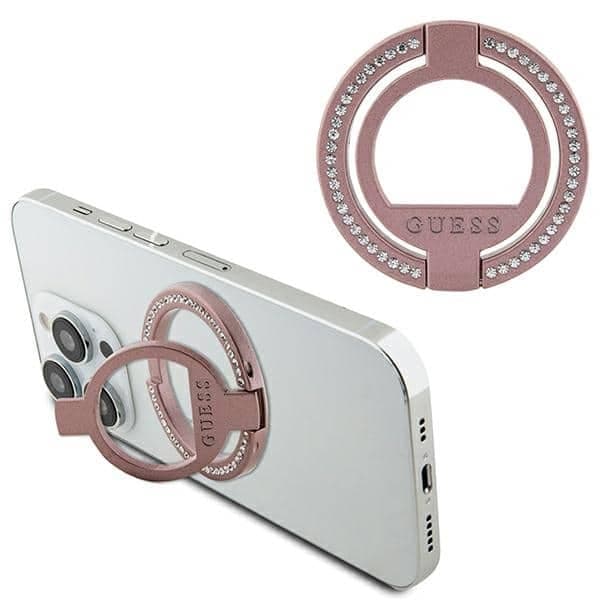Guess MagSafe Ring stand GUMRSALDGP ροζ/pink Rhinestone