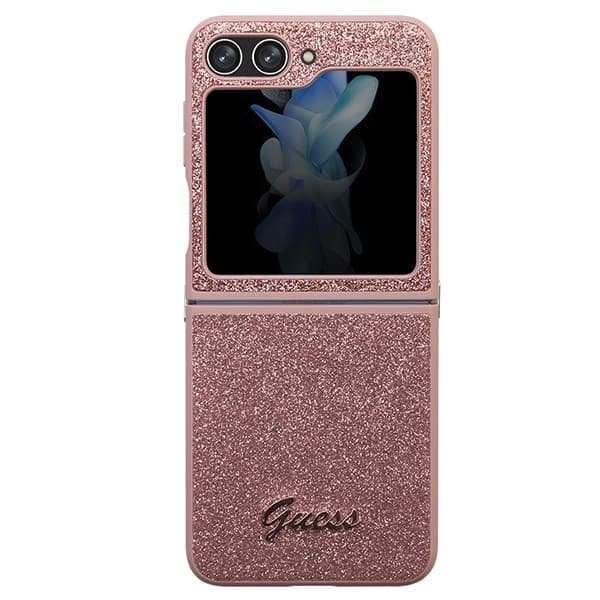 Guess Glitter Script - θήκη για Samsung Galaxy Z Flip5 - Ροζ 2