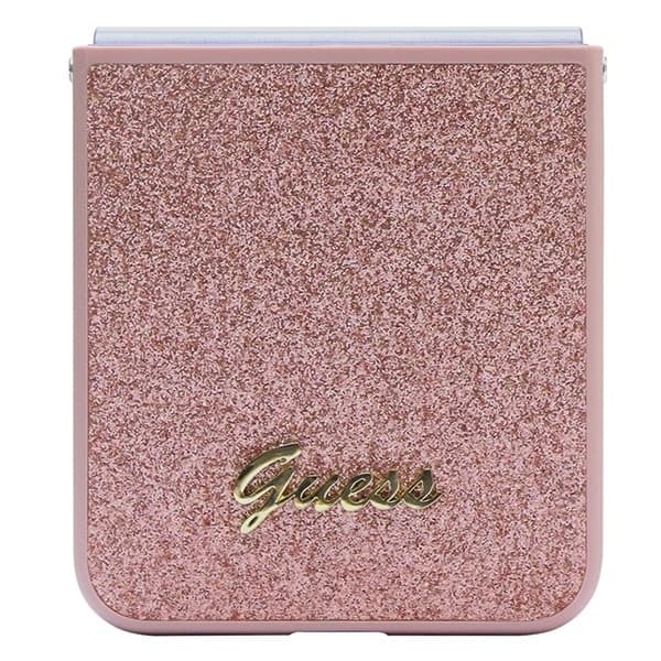 Guess Glitter Script - θήκη για Samsung Galaxy Z Flip5 - Ροζ 5
