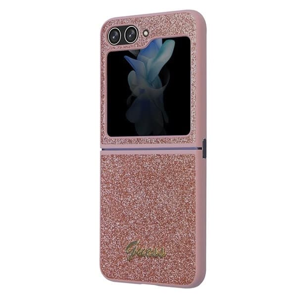 Guess Glitter Script - θήκη για Samsung Galaxy Z Flip5 - Ροζ 6