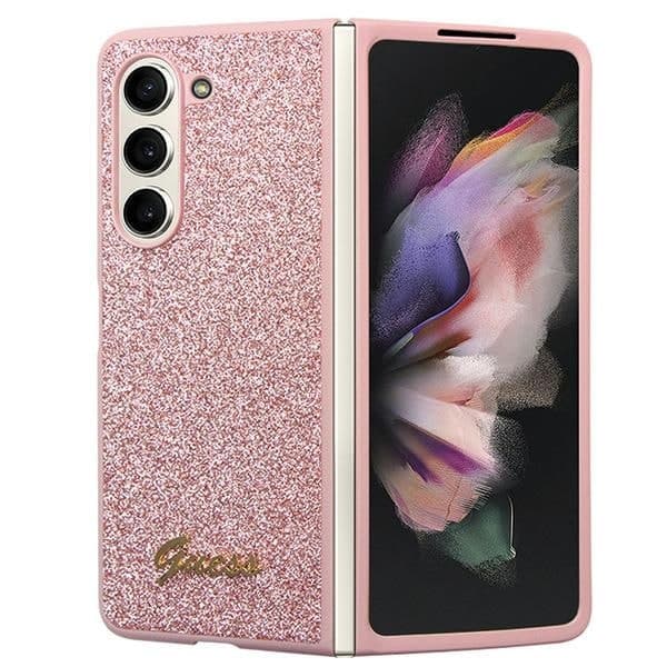 Guess Glitter Script - θήκη για Samsung Galaxy Z Fold5 - Ροζ