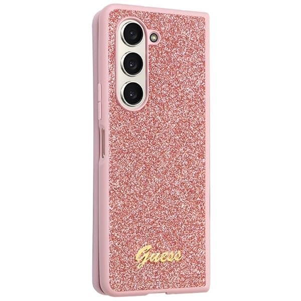 Guess Glitter Script - θήκη για Samsung Galaxy Z Fold5 - Ροζ 5
