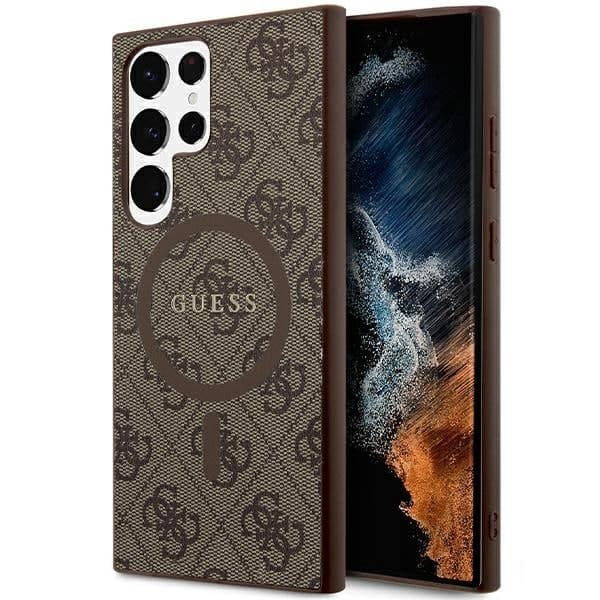 Guess Collection Leather Metal Logo - Samsung Galaxy S24 Ultra - Καφέ