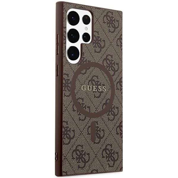 Guess Collection Leather Metal Logo - Samsung Galaxy S24 Ultra - Καφέ 4