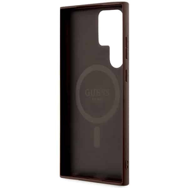 Guess Collection Leather Metal Logo - Samsung Galaxy S24 Ultra - Καφέ 7