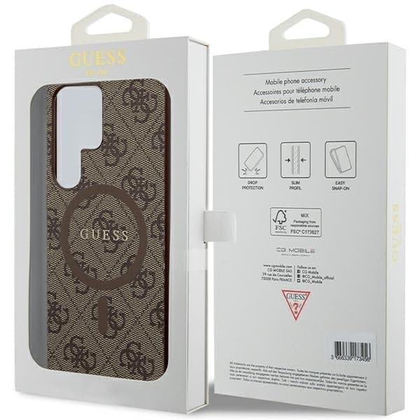 Guess Collection Leather Metal Logo - Samsung Galaxy S24 Ultra - Καφέ 8