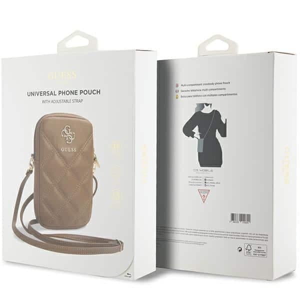 Guess Τσάντα GUWBZPSQSSGW καφέ/brown Zip Quilted 4G 5