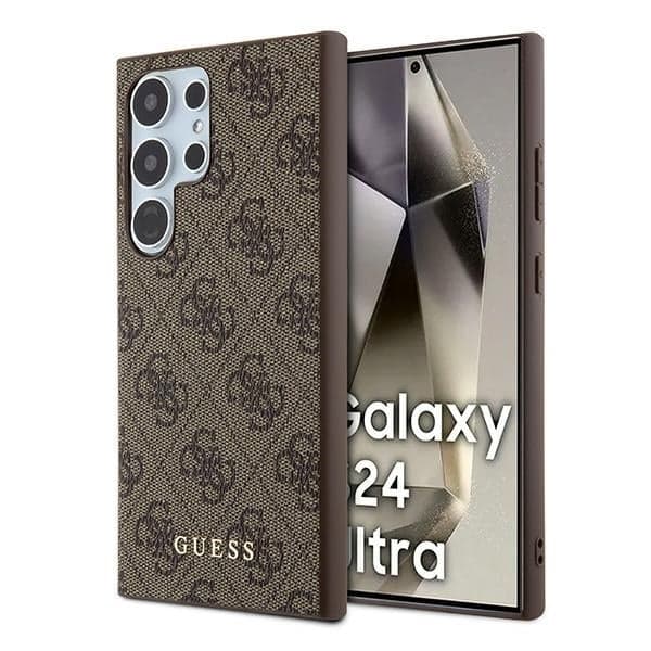 Guess 4G Metal Gold Logo - θήκη για Samsung Galaxy S24 Ultra - Καφέ