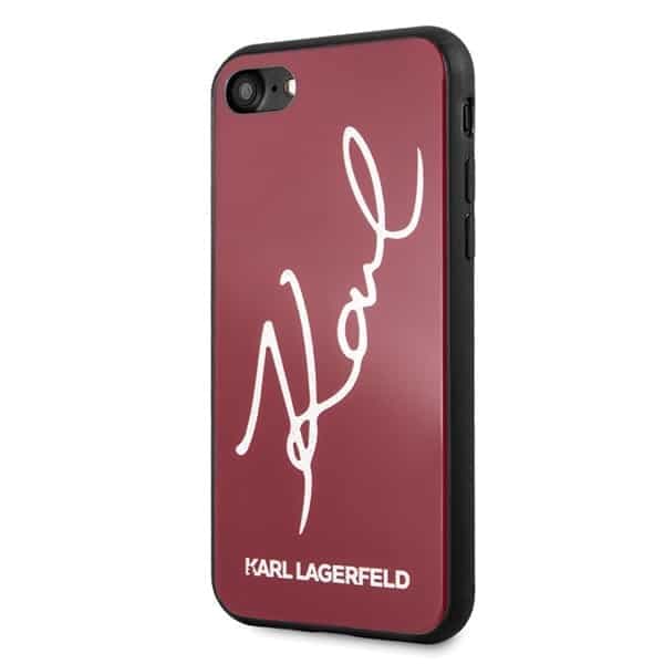 Karl Lagerfeld Signature Glitter - θήκη για Apple iPhone 7 / 8 SE (2020) (2022) - Κόκκινο 2