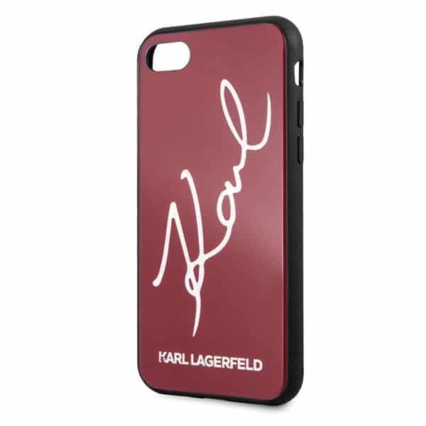 Karl Lagerfeld Signature Glitter - θήκη για Apple iPhone 7 / 8 SE (2020) (2022) - Κόκκινο 3