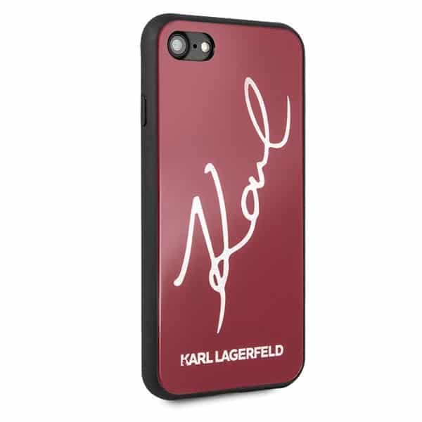 Karl Lagerfeld Signature Glitter - θήκη για Apple iPhone 7 / 8 SE (2020) (2022) - Κόκκινο 5