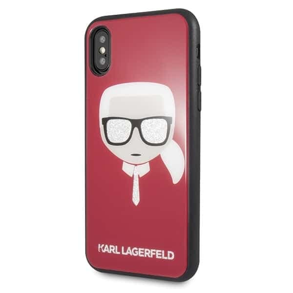 Karl Lagerfeld Glitter Karl`s Head - θήκη για Apple iPhone X/Xs - Κόκκινο 2